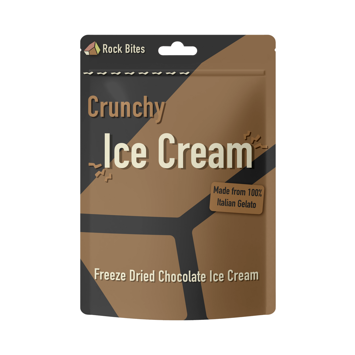 Rock Bites - Freeze Dried Ice Cream 3 Pouch Combo - 1 Vanilla , 1 Chocolate, 1 Strawberry