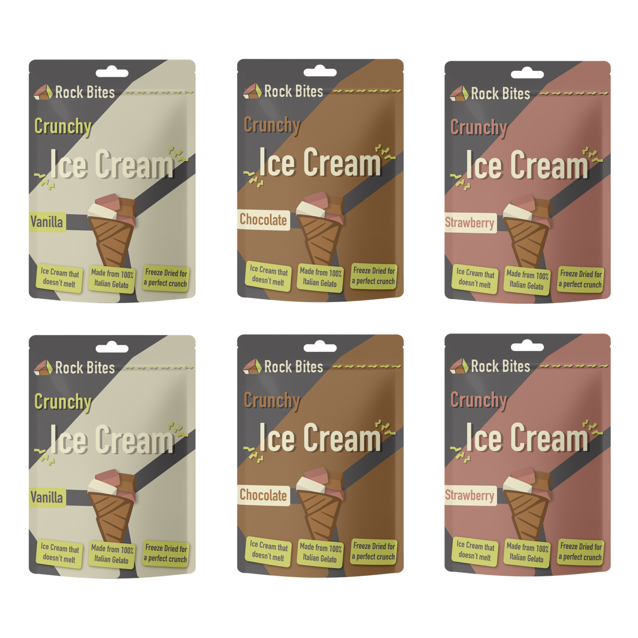 Freeze Dried Ice Cream - Crunchy Ice Cream that doesn't melt (6 BAGS)