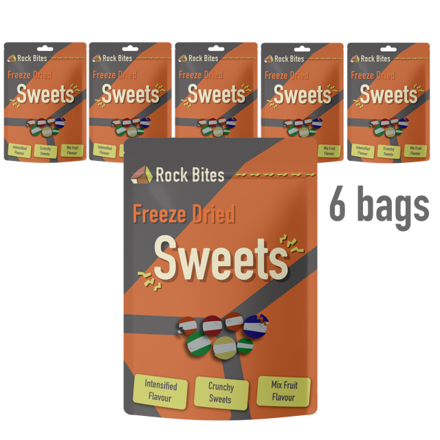 Freeze Dried Sweets - Crunchy Rainbow Sweets (6 BAGS)