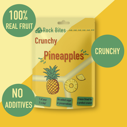 Rock Bites - Freeze Dried Fruit 3 Bag Combo - Pineapple , Banana , Apple