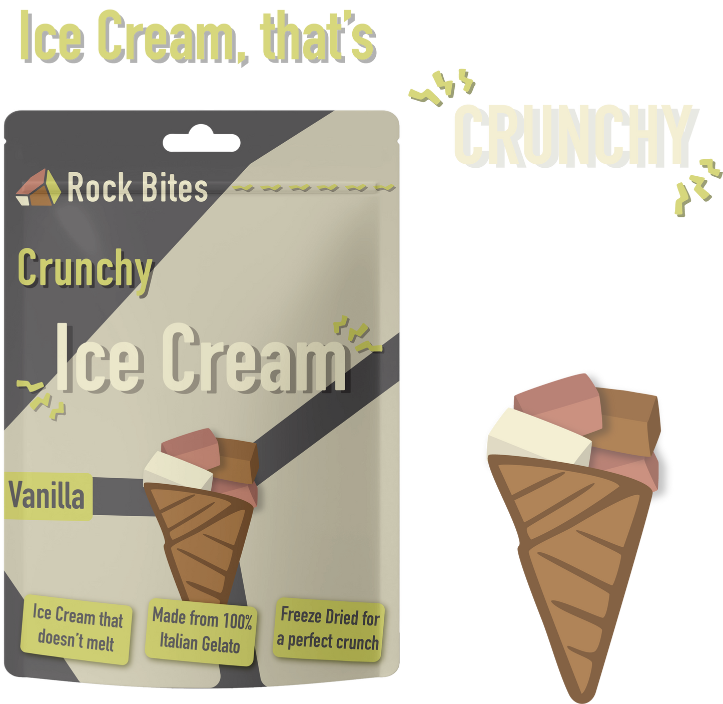 Rock Bites Freeze Dried Discovery Box - rainbow sweets, vanilla, chocolate, strawberry