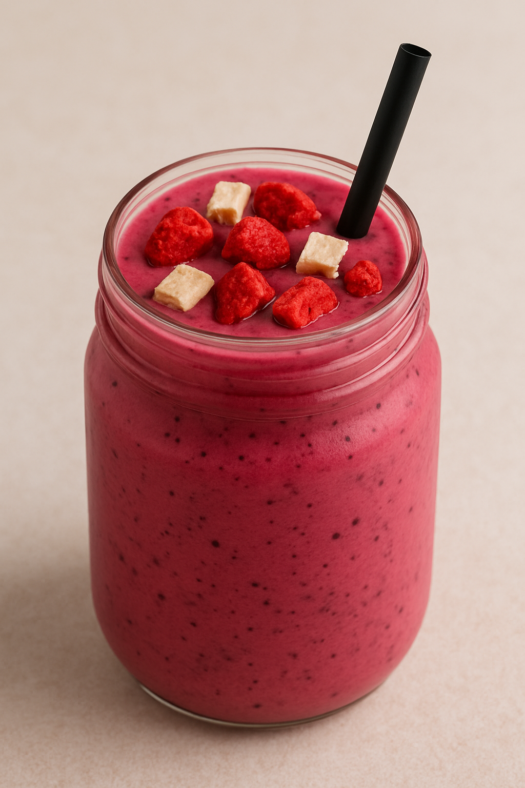 Smoothie with freeze dried ice cream