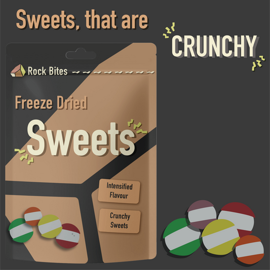 Rock Bites Freeze Dried Sweets - Mixed Fruit Flavour - Intensified Flavour and Satisfyingly Crunchy