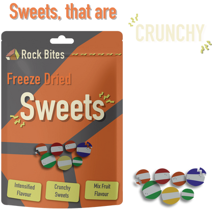 Rock Bites Freeze Dried Sweets - Intensified Mixed Fruit Flavour and Satisfyingly Crunchy