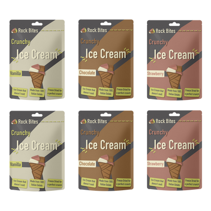 Freeze Dried Ice Cream - Crunchy Ice Cream that doesn't melt (6 BAGS)