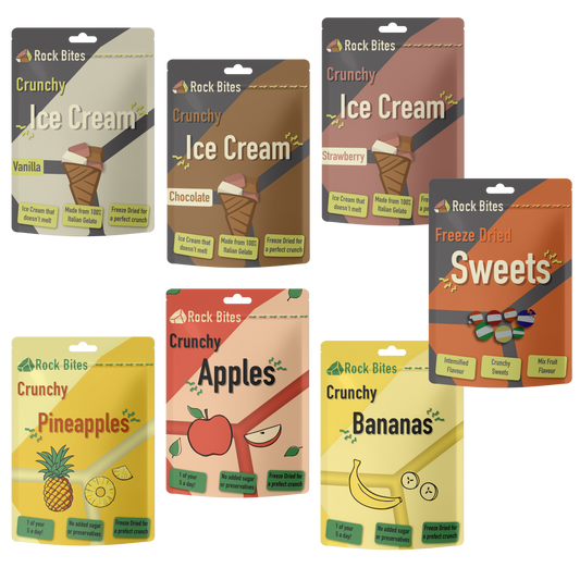 Rock Bites Ultimate Crunch Box - 3 Ice Cream, 3 Fruits , 1 Sweets (7 Bags)