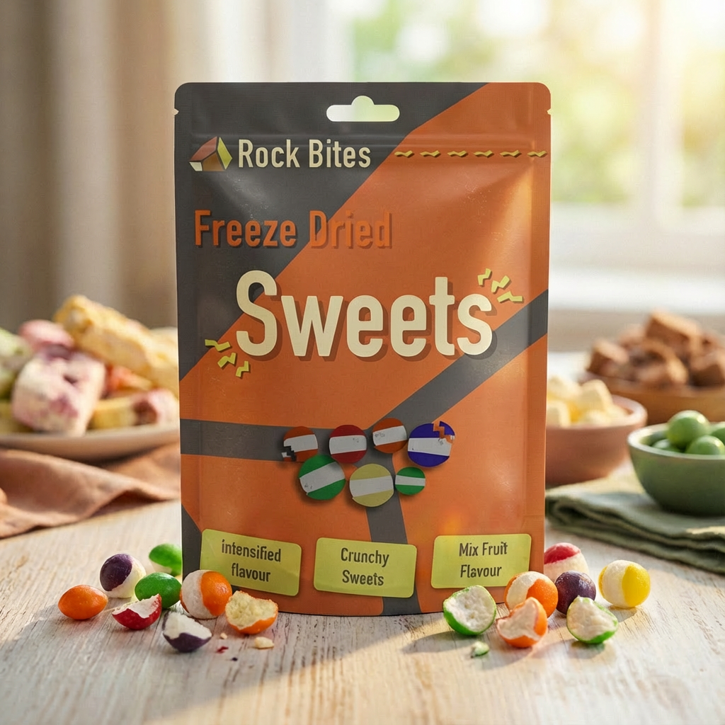 Rock Bites Freeze Dried Ultimate Crunch Box - Ice Cream, Fruit, Sweets (12 BAGS)