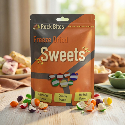 Rock Bites Freeze Dried Ultimate Crunch Box - Ice Cream, Fruit, Sweets (12 BAGS)