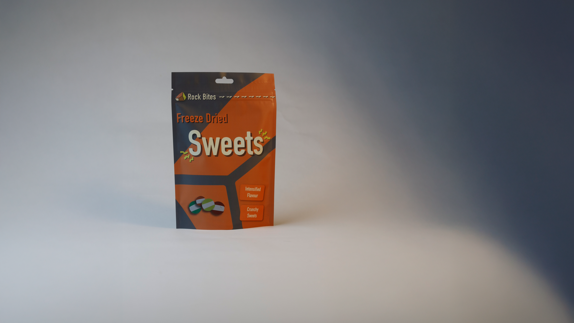 Packaged product labeled 'Freeze Dried Sweets' on a white background